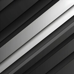 Obraz premium Black white dark gray silver modern abstract background. Geometric shape. Line stripe corner 3d shadow. Gradient. Metal metallic. Brushed matte. Business technology. Wide banner. Panoramic. Minimal.