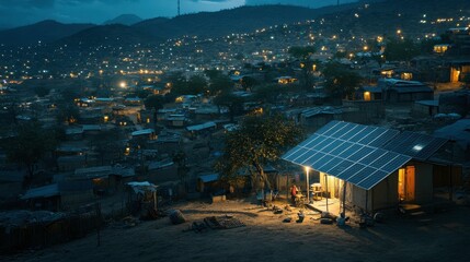 Fototapeta premium Solar Energy Solutions for Desert Communities