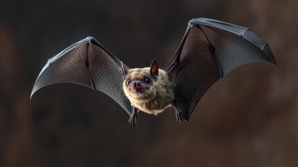 Obraz premium Majestic Brown Bat in Flight: A Close-Up View