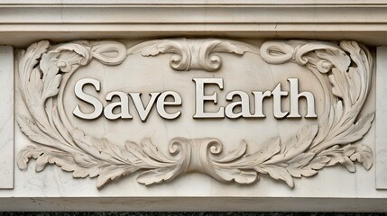 Save Earth: A Carved Stone Plea for Environmentalism