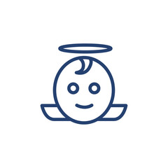 Baby angel icon Outline icon sign