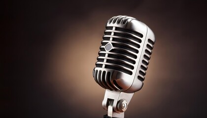 Fototapeta premium Microphone is on a table