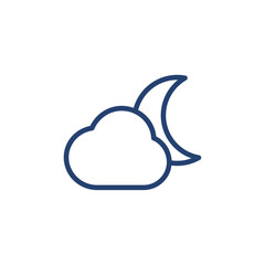 Cloud moon icon Outline icon sign
