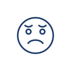 Disappointed face icon Outline icon sign