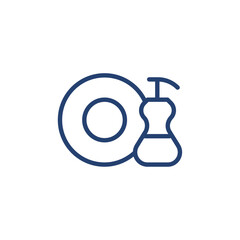 Dish wash cleaner icon Outline icon sign