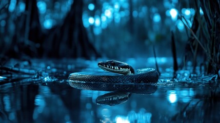 Black Snake in a Blue Twilight