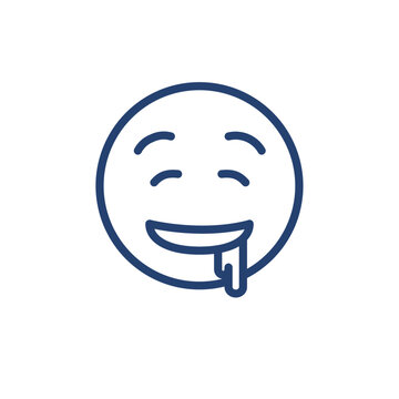 Drooling face icon Outline icon sign