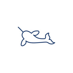 Narwhal icon Outline icon sign © Bapasitaram