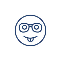 Nerd face icon Outline icon sign