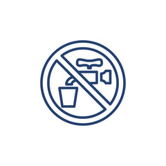 No portable water icon Outline icon sign
