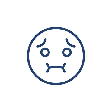 Nauseated face icon Outline icon sign