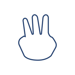Three icon Outline icon sign