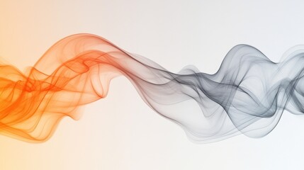 Abstract Flowing Orange and Gray Shapes