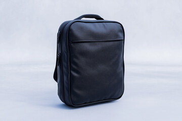 Naklejka premium Black Rectangular Backpack with Top Handle and Zippered Compartments