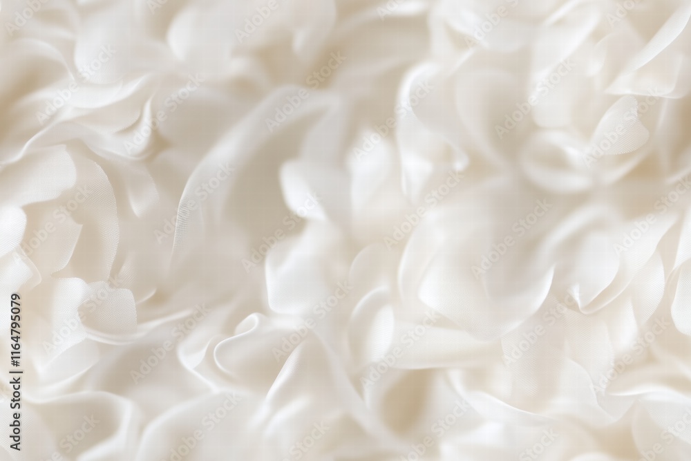 Poster a close-up of soft, flowing white fabric with delicate folds and textures, creating a dreamy and ele