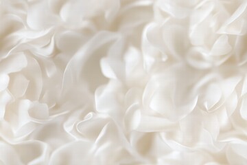 A close-up of soft, flowing white fabric with delicate folds and textures, creating a dreamy and elegant appearance.