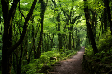 Fototapeta premium Unveiling the Enigmatic Beauty of FZ Forest Trails: A Journey into the Heart of Untouched Flora