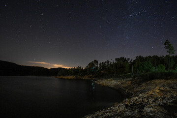 Starry sky over the river