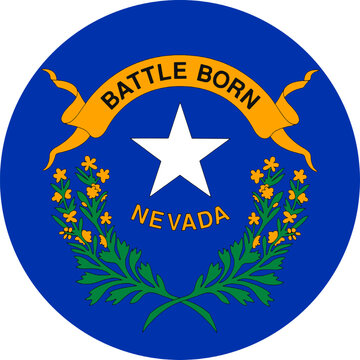 Nevada Circle Flag, Circle Flag of Nevada, USA, Vector Images