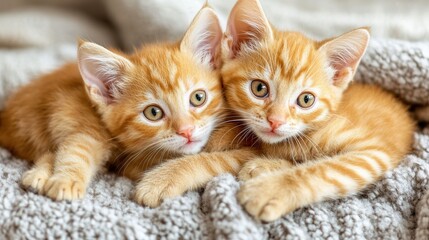 Cozy Kittens on Soft Blanket with Indoor Lighting