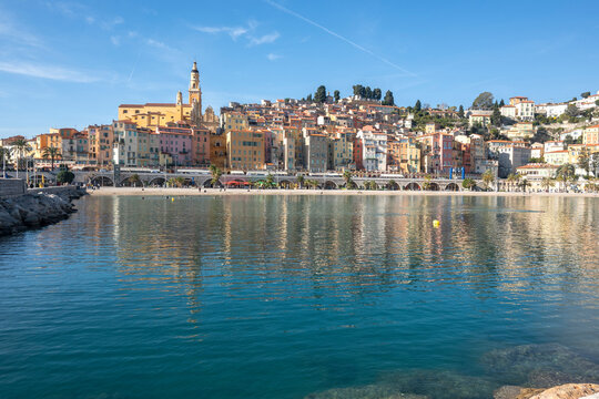 Panorama of The Old town of Menton, France