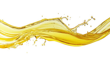 High-Quality PNG golden liquid wave splash on white background