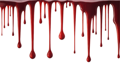 Dripping Red Liquid Against Transparent Background