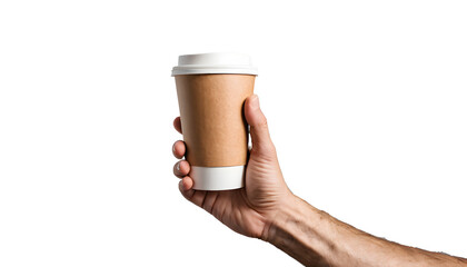 Hand Holding a Blank Coffee Cup Mockup
