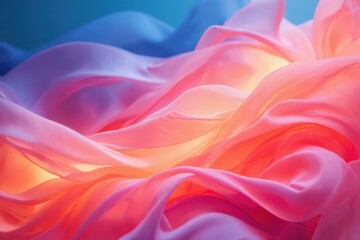 Obraz premium Soft Gradient Textiles in Flowing Waves of Pink and Blue Tones