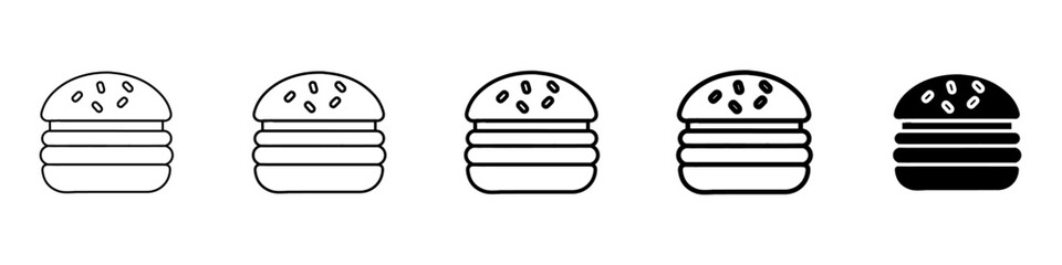 burger icon Simple thin line logo set