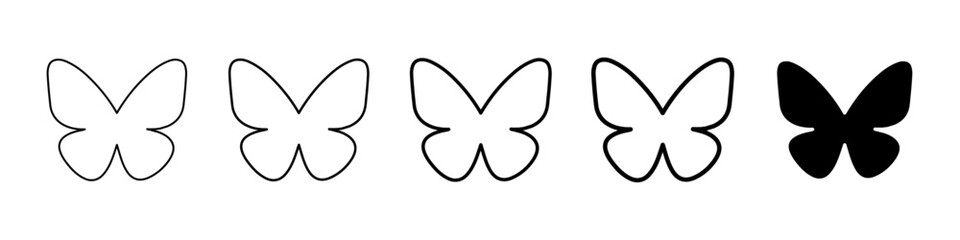 butterfly icon Simple thin line logo set © Posccode