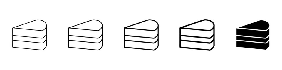 cake slice icon Simple thin line logo set