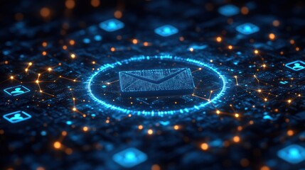 Digital email message network connection.