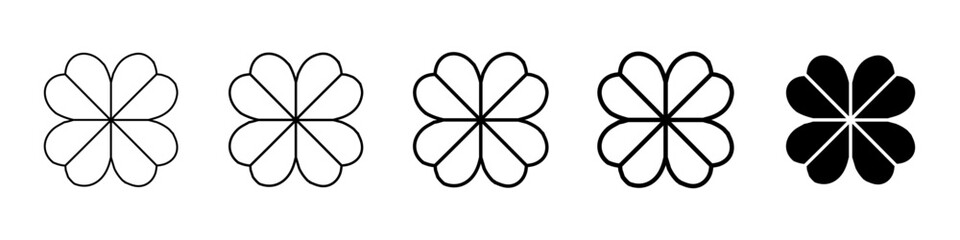 clover icon Simple thin line logo set