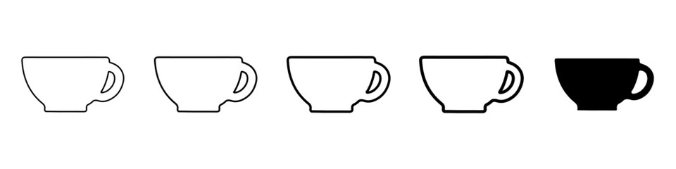 coffee icon Simple thin line logo set