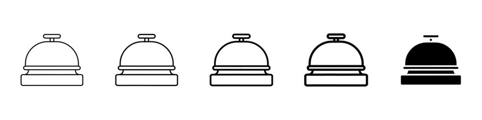 desk bell icon Simple thin line logo set