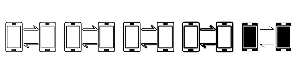 data transfer icon Simple thin line logo set