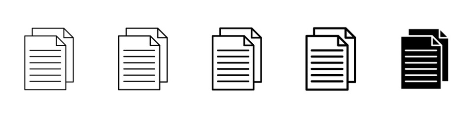 document icon Simple thin line logo set