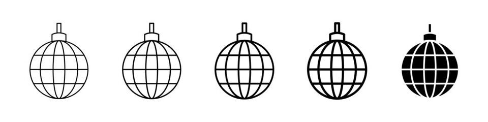 disco ball icon Simple thin line logo set