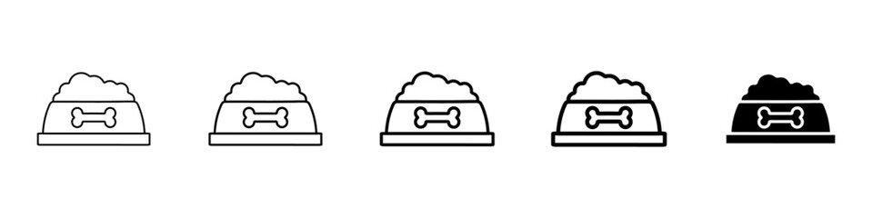 dog food icon Simple thin line logo set