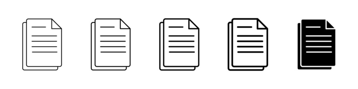 documents icon Simple thin line logo set