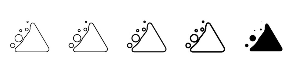 falling rocks icon Simple thin line logo set
