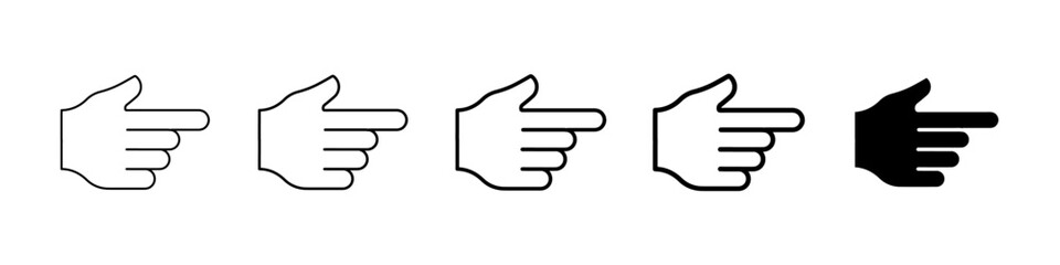 finger pointing icon Simple thin line logo set