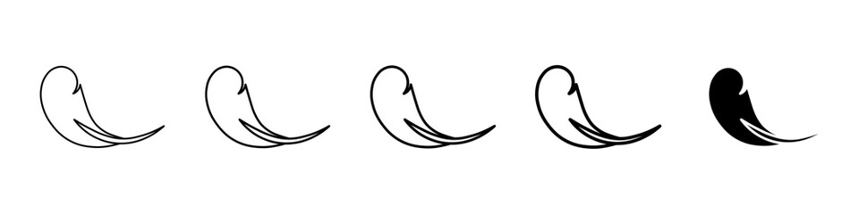 feather icon Simple thin line logo set