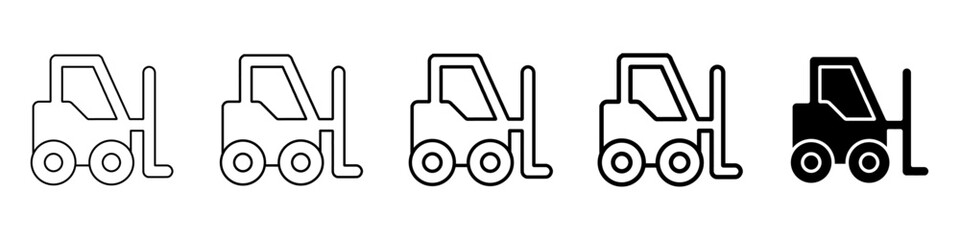 forklift icon Simple thin line logo set