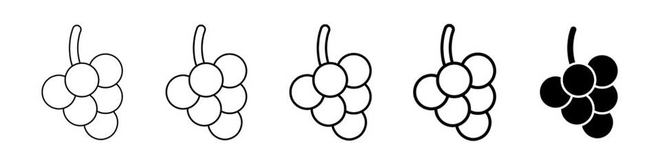 grapes icon Simple thin line logo set