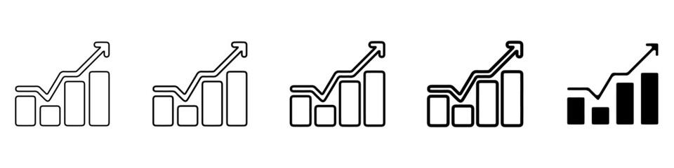 growth icon Simple thin line logo set