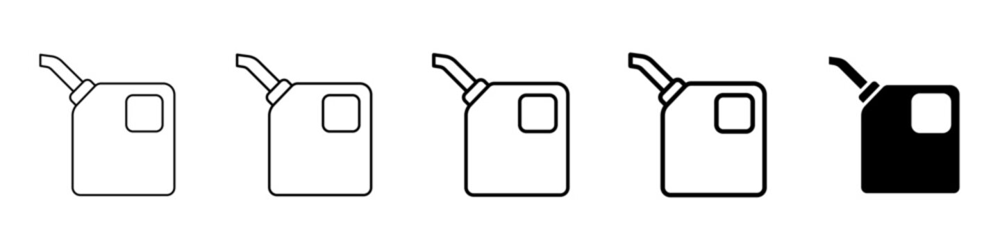 fuel can icon Simple thin line logo set