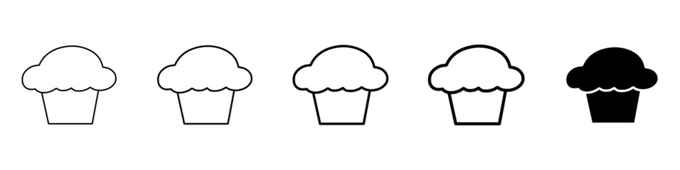 muffin icon Simple thin line logo set