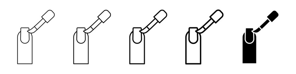 nail polish icon Simple thin line logo set